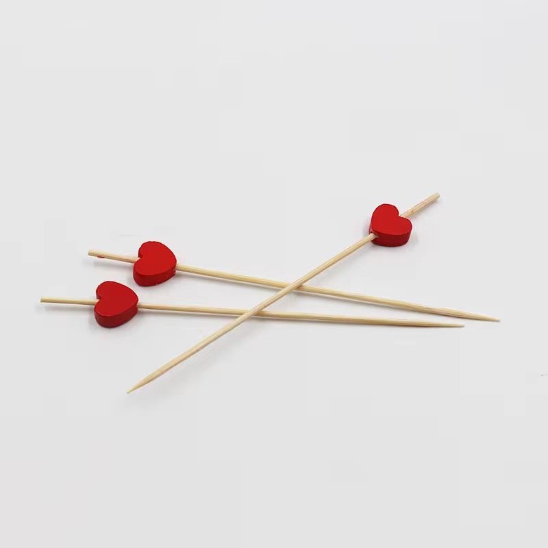 Heart shaped cocktail picks