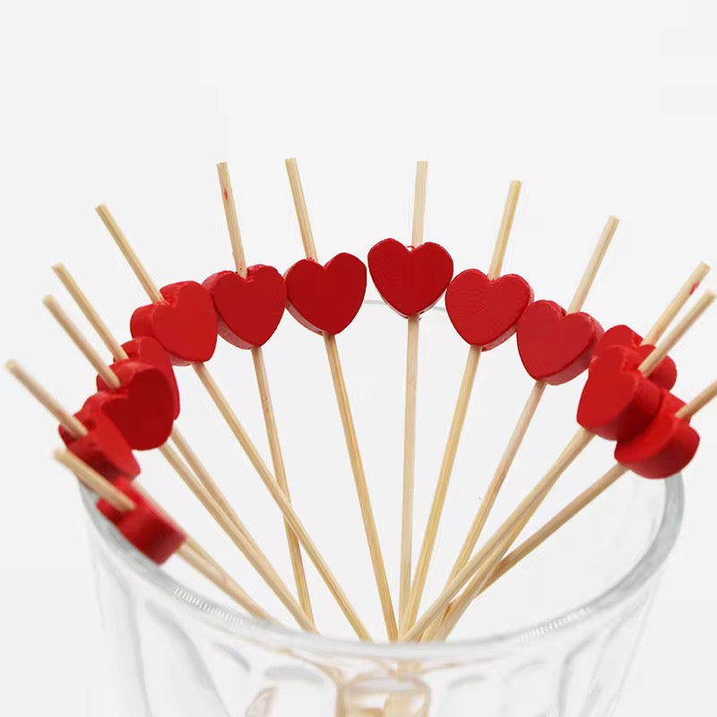 Heart shaped cocktail picks