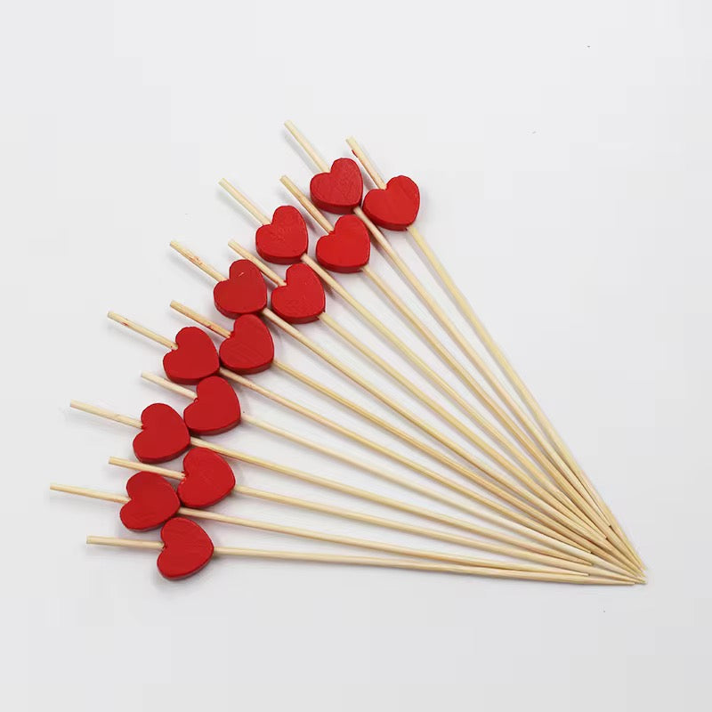 Heart shaped cocktail picks