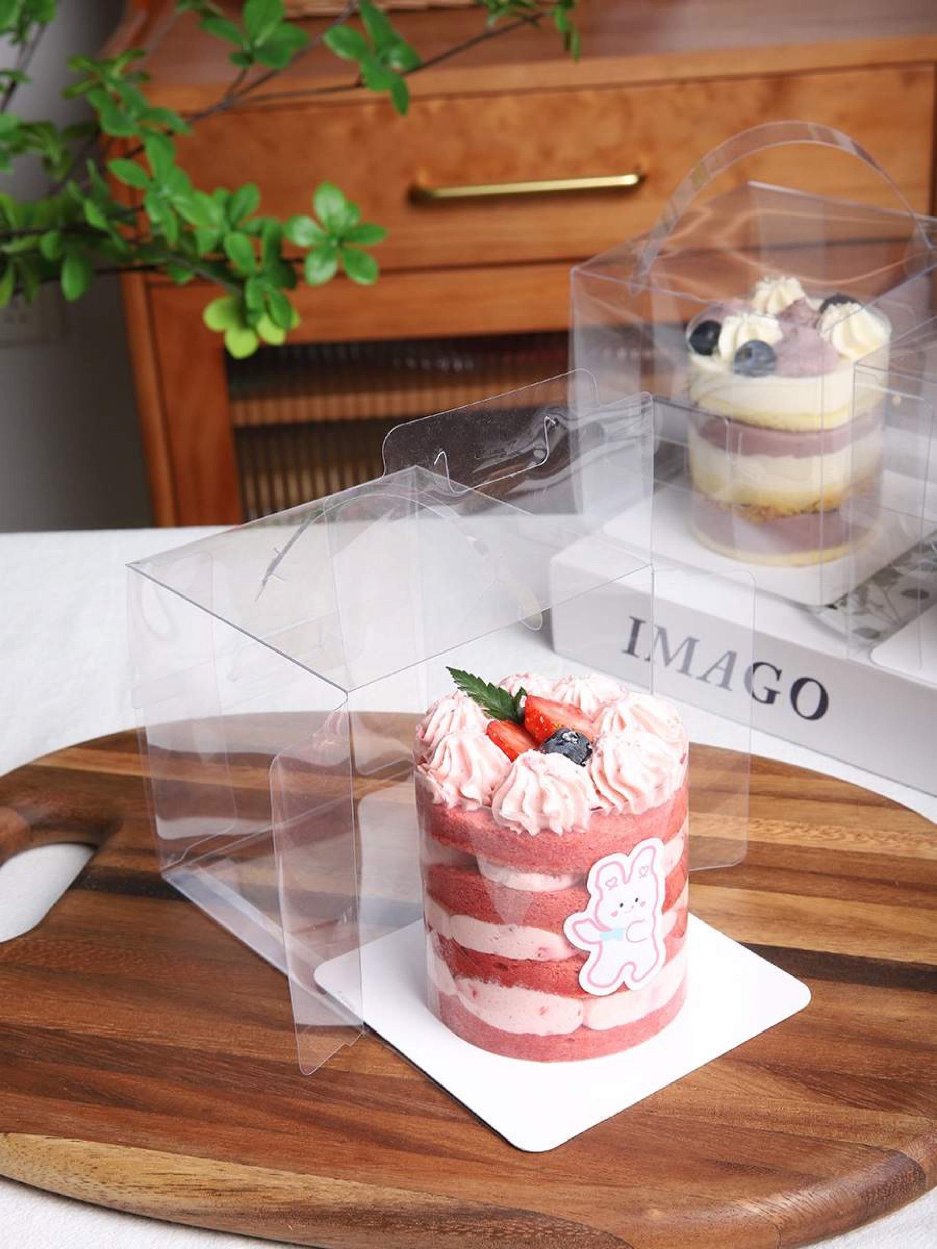 4''/6''/8''/10''/12'' Transparent Cake Box/flower Box/display Box (without  Ribbon) 1 Tiers/2 Tiers/3 Tiers Storage Gift Boxs